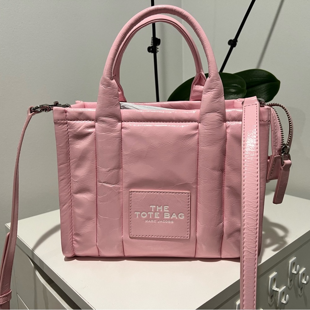 Marc Jacobs tote *new* crinkle leather in Bubblegum